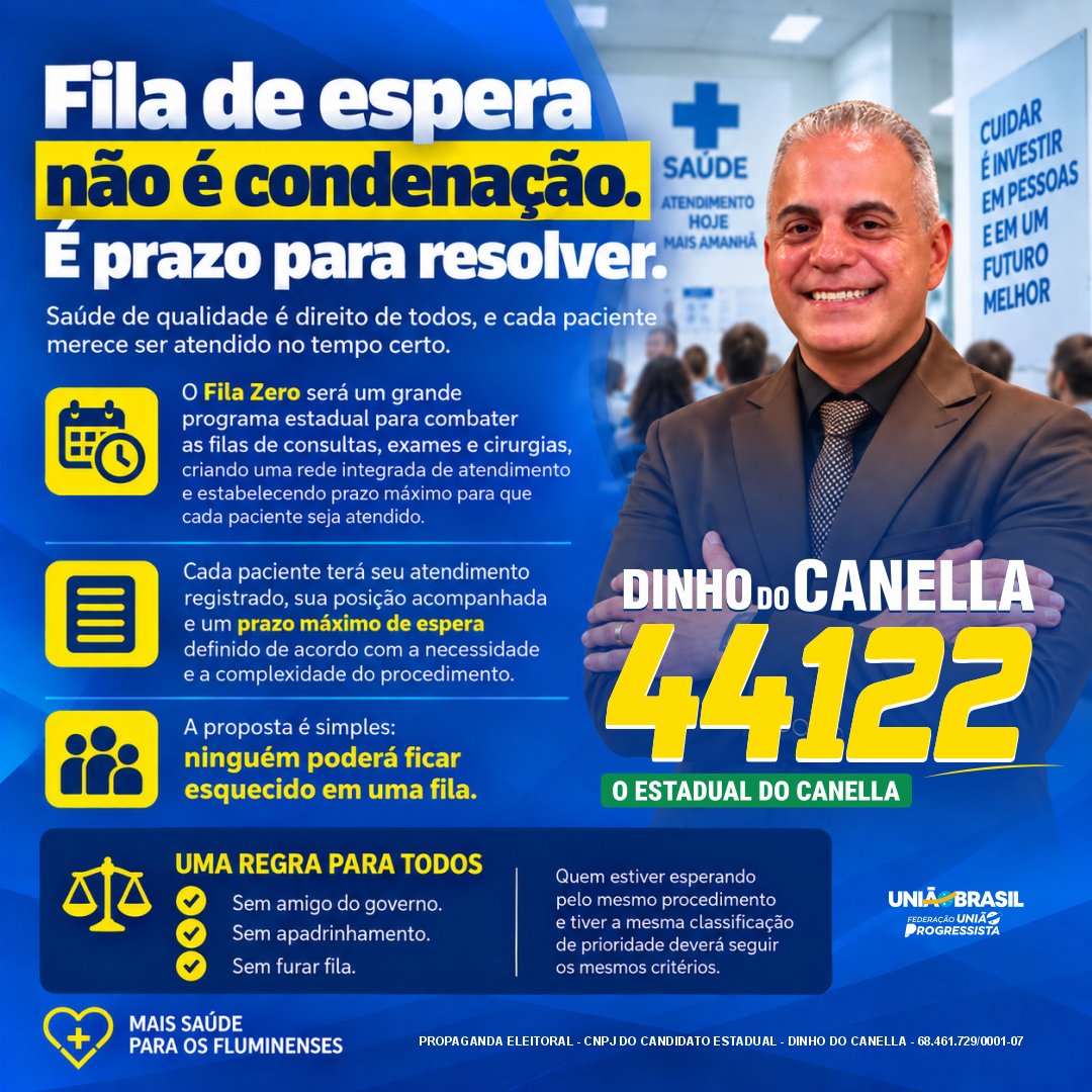 Arte da campanha com a proposta Fila Zero